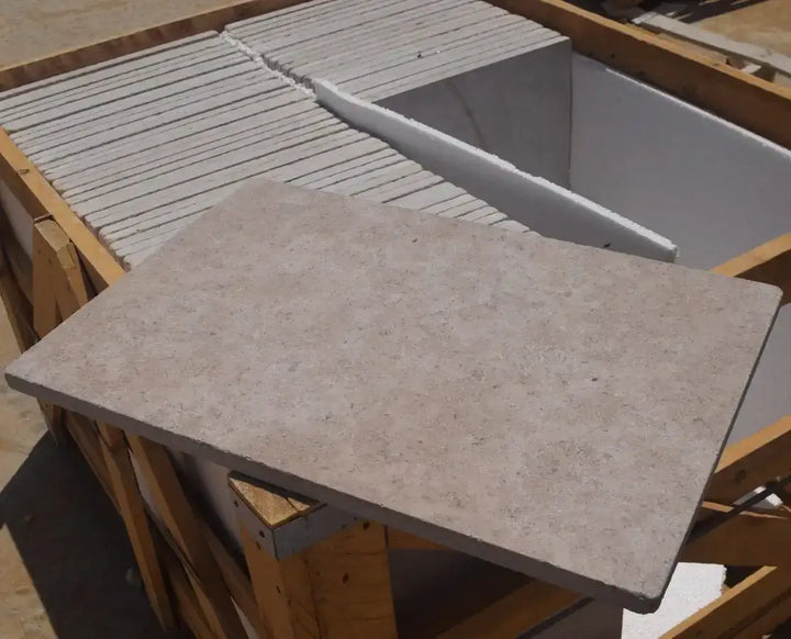 Dijon limestone paving honed tumbled