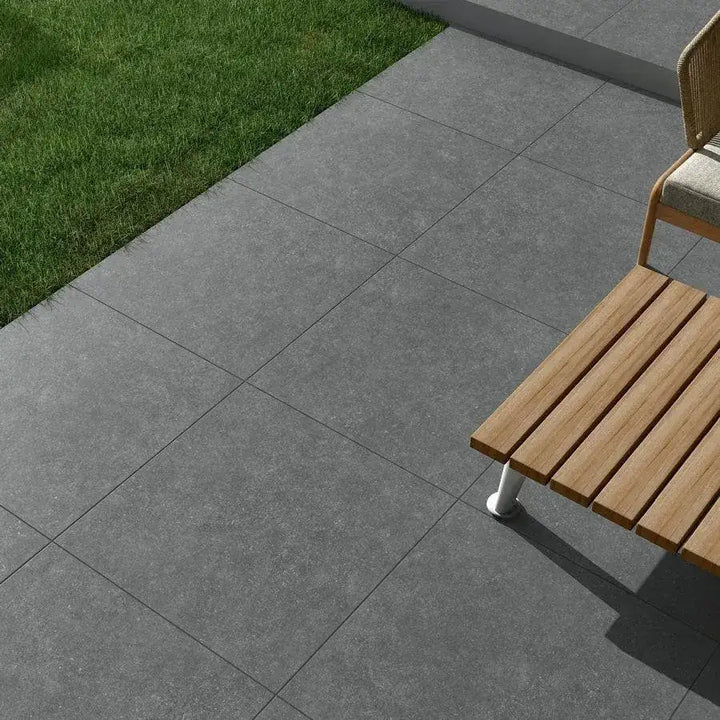 bluestone grey porcelain paving slabs