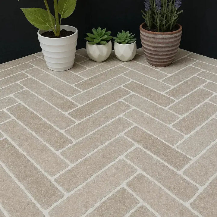 Dijon limestone honed tumbled pavers