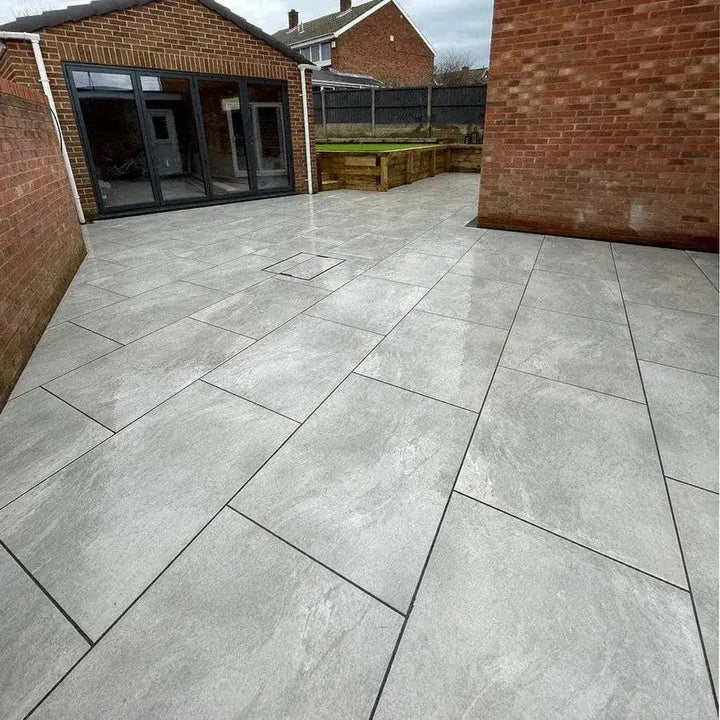 earthcore grey porcelain paving