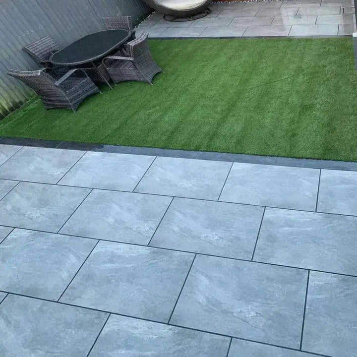 earthcore grey porcelain paving patio