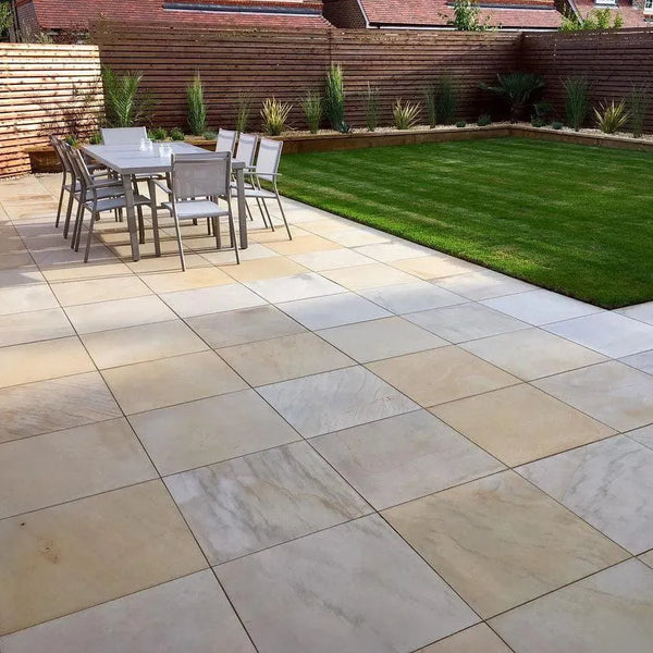 ivory smooth sandstone paving