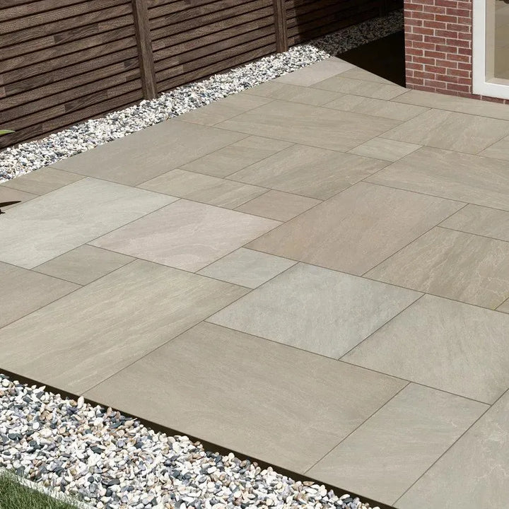 raj green porcelain paving slabs