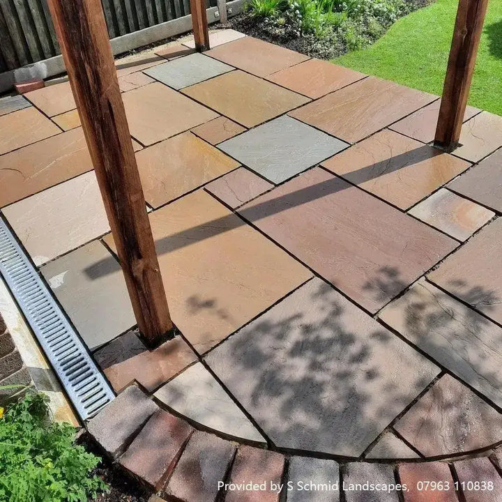 Raj blend Indian sandstone patio paving 5 sizes