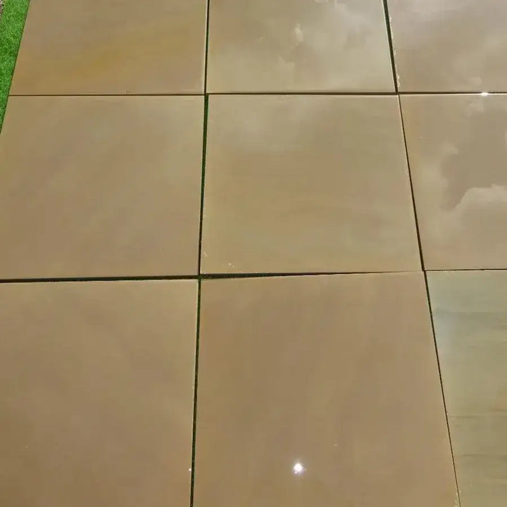 Raj green sandstone paving slabs 600 x 600