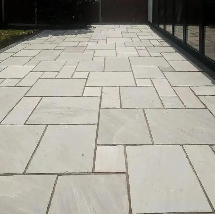 grey Indian sandstone paving