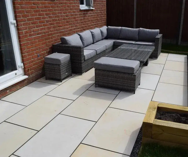 mint fossil smooth Indian sandstone paving