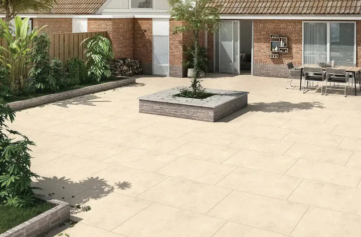 porcelain paving cement beige