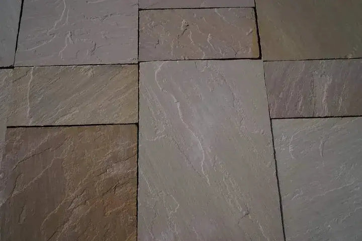 raj blend Indian sandstone paving
