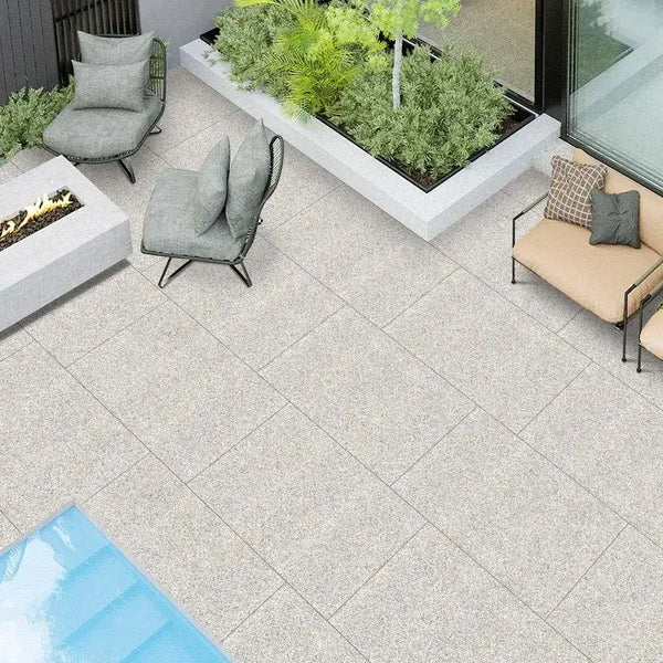 silver grey porcelain paving